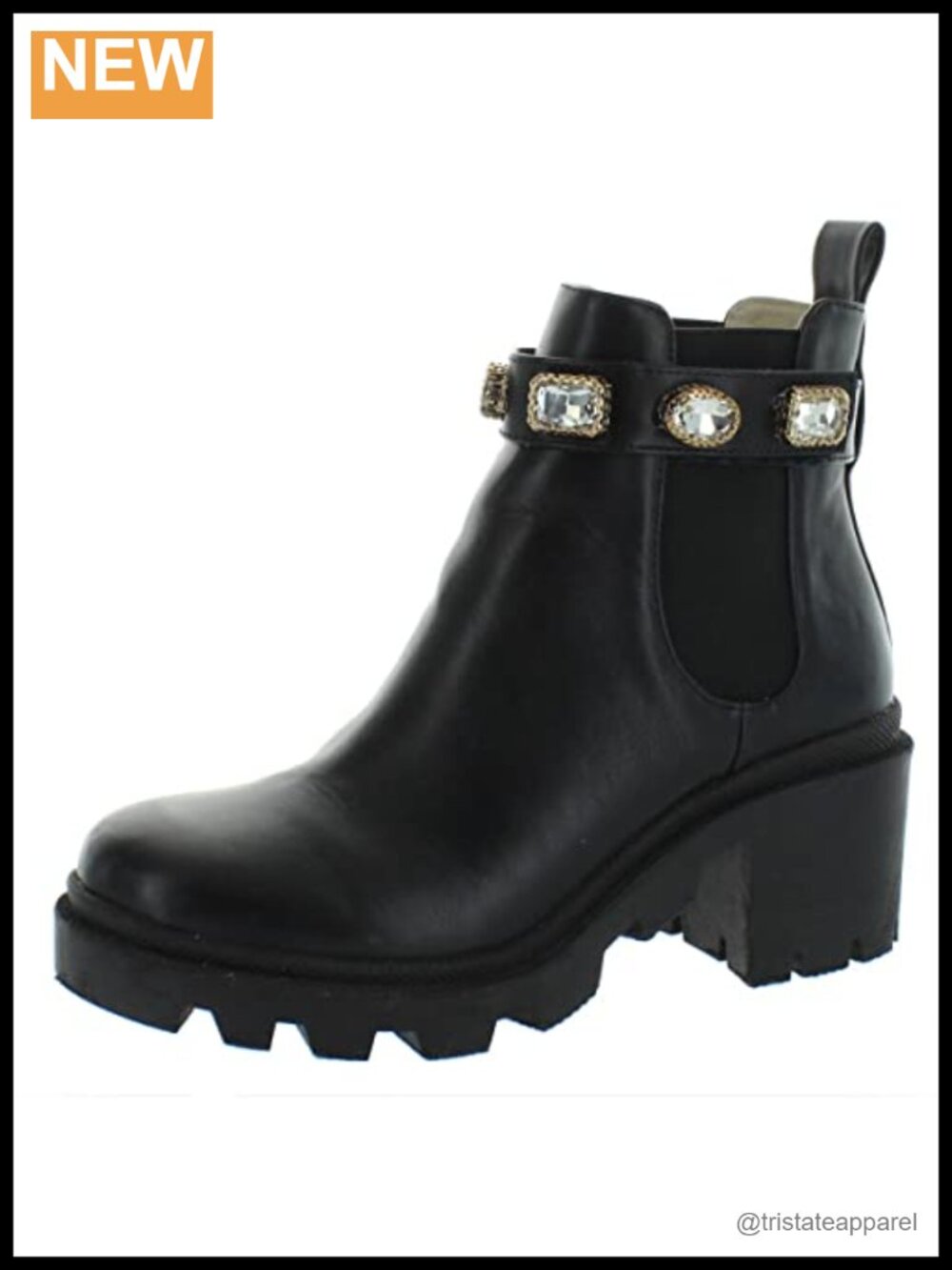 Steve Madden Amulet Chelsea Ankle Boot Block Heel Leather